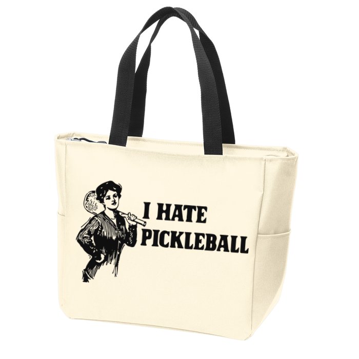 I Hate Pickleball Zip Tote Bag