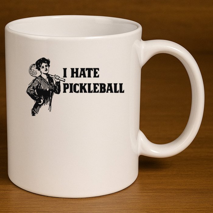 I Hate Pickleball 11oz C Handle Ceramic Mug