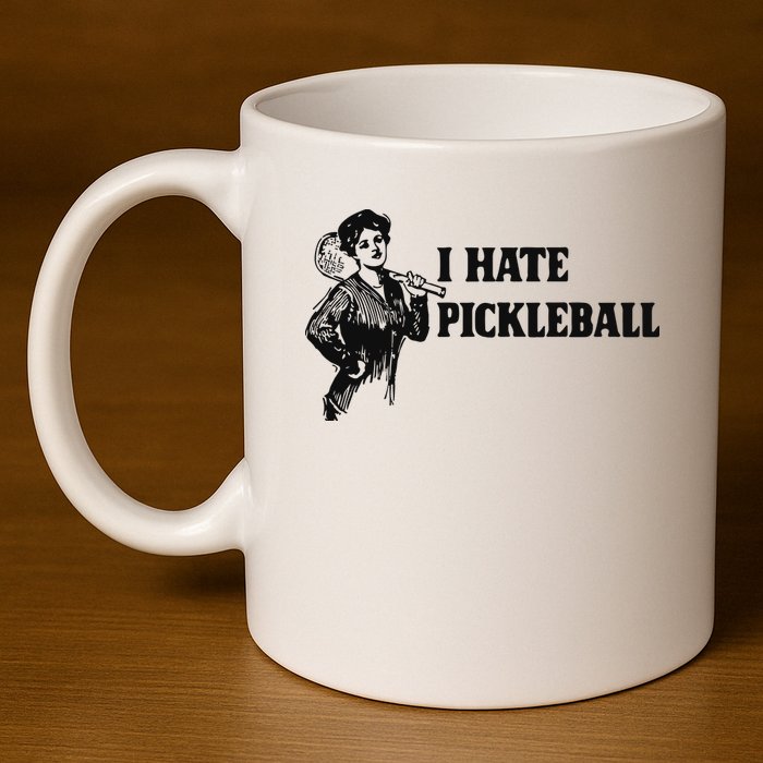 I Hate Pickleball 11oz C Handle Ceramic Mug