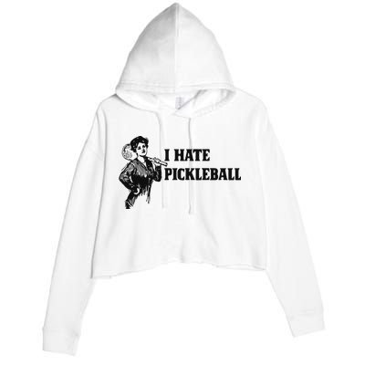 I Hate Pickleball Crop Fleece Hoodie