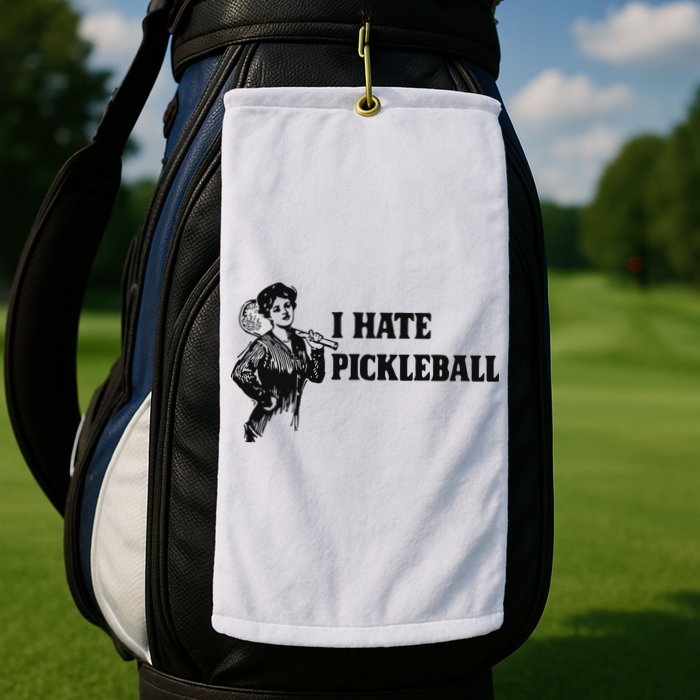 I Hate Pickleball Golf Towel