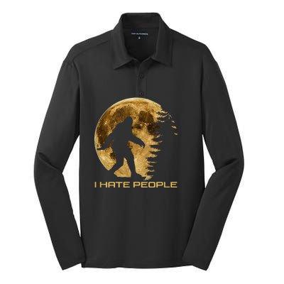 I Hate People Bigfoot Silk Touch Performance Long Sleeve Polo