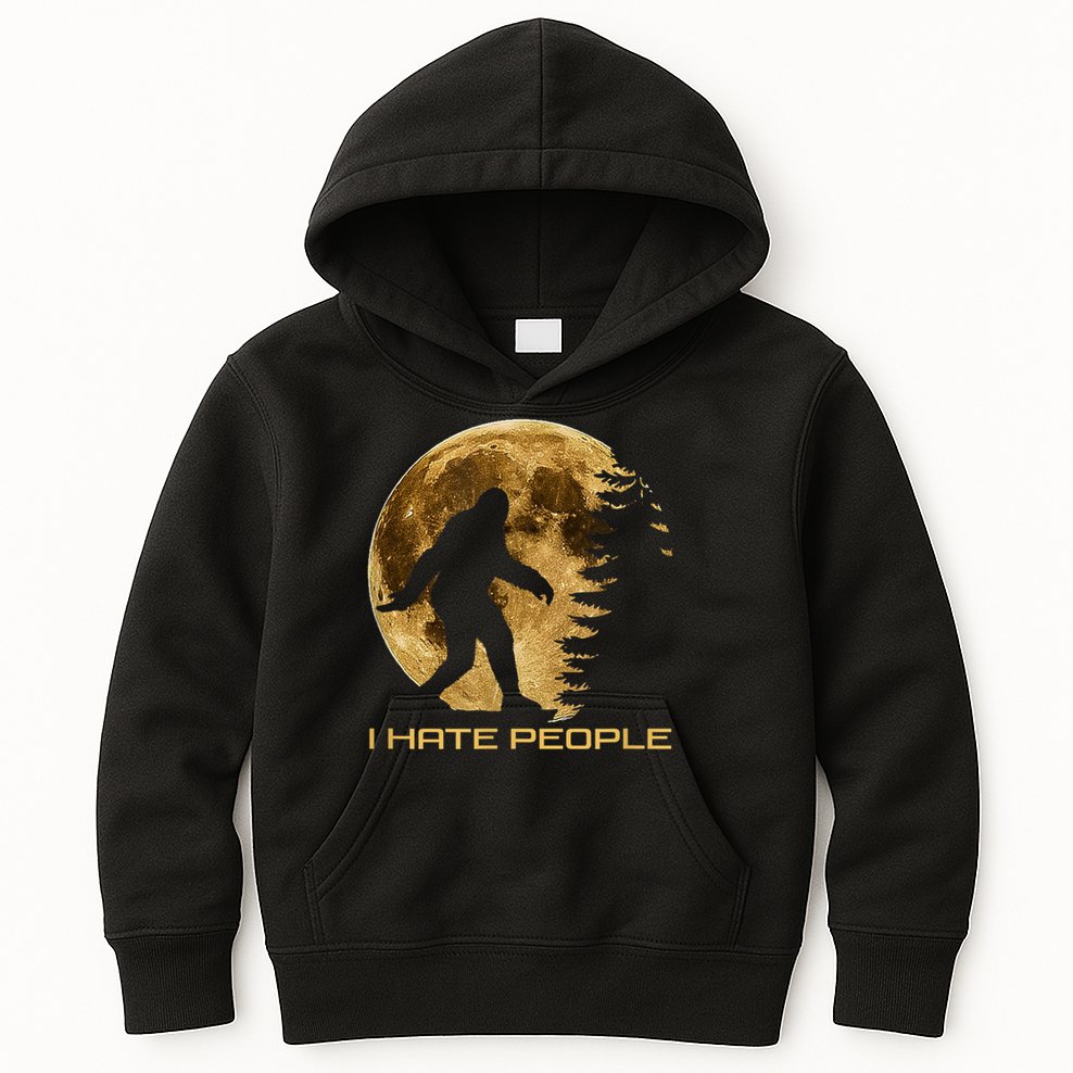 I Hate People Bigfoot Kids Hoodie