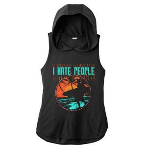 I Hate People Surfing Waves Ocean Surfboard Surfer Ladies PosiCharge Tri-Blend Wicking Draft Hoodie Tank