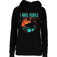 I Hate People Surfing Waves Ocean Surfboard Surfer Womens Funnel Neck Pullover Hood