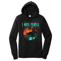 I Hate People Surfing Waves Ocean Surfboard Surfer Women's Pullover Hoodie