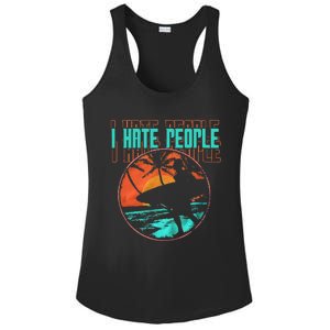 I Hate People Surfing Waves Ocean Surfboard Surfer Ladies PosiCharge Competitor Racerback Tank