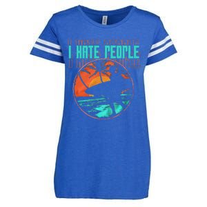 I Hate People Surfing Waves Ocean Surfboard Surfer Enza Ladies Jersey Football T-Shirt