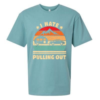 I Hate Pulling Out Funny Camping Trailer Retro Sueded Cloud Jersey T-Shirt