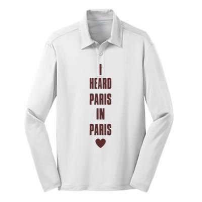 I Heard Paris In Paris Love Silk Touch Performance Long Sleeve Polo