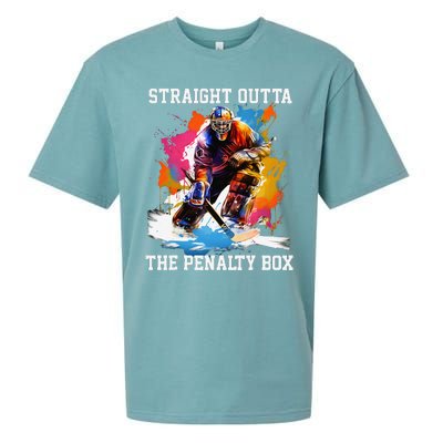 Ice Hockey Player Gift Straight Outta The Penalty Box Sueded Cloud Jersey T-Shirt