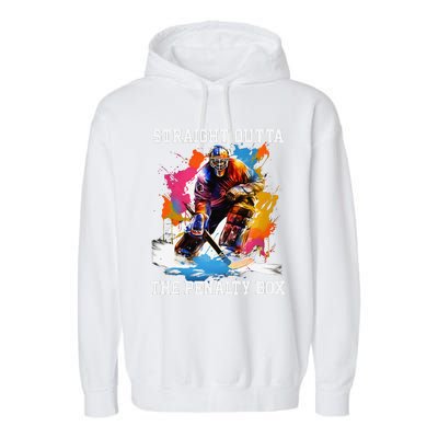 Ice Hockey Player Gift Straight Outta The Penalty Box Garment-Dyed Fleece Hoodie