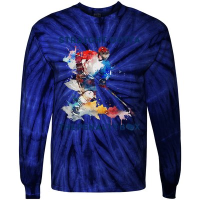 Ice Hockey Player Gift Straight Outta The Penalty Box Tie-Dye Long Sleeve Shirt