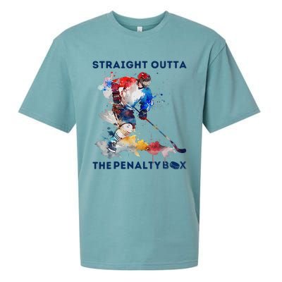 Ice Hockey Player Gift Straight Outta The Penalty Box Sueded Cloud Jersey T-Shirt