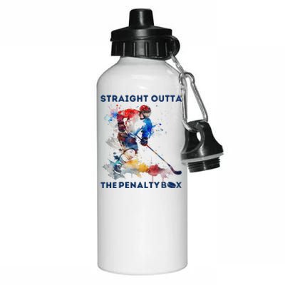 Ice Hockey Player Gift Straight Outta The Penalty Box Aluminum Water Bottle