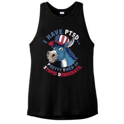 I Have Ptsd Pretty Tired Of Stupid Democrats Funny Political Gift Ladies PosiCharge Tri-Blend Wicking Tank