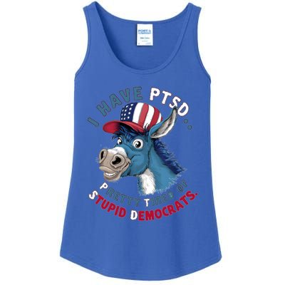 I Have Ptsd Pretty Tired Of Stupid Democrats Funny Political Gift Ladies Essential Tank