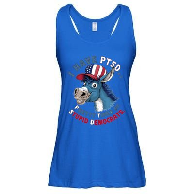 I Have Ptsd Pretty Tired Of Stupid Democrats Funny Political Gift Ladies Essential Flowy Tank