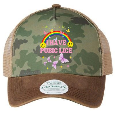 I Have Pubic Lice Funny Retro Inappropriate Legacy Tie Dye Trucker Hat