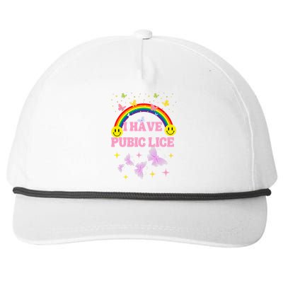 I Have Pubic Lice Funny Retro Inappropriate Snapback Five-Panel Rope Hat