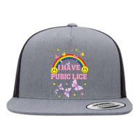 I Have Pubic Lice Funny Retro Inappropriate Flat Bill Trucker Hat