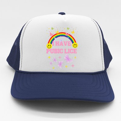 I Have Pubic Lice Funny Retro Inappropriate Trucker Hat