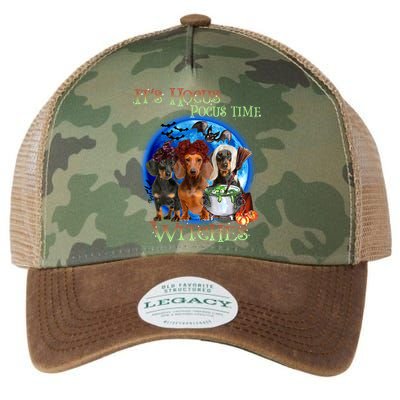 It's Hocus Pocus Time Witches Dachshund Halloween Design Legacy Tie Dye Trucker Hat