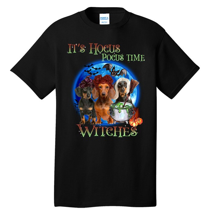 It's Hocus Pocus Time Witches Dachshund Halloween Design Tall T-Shirt