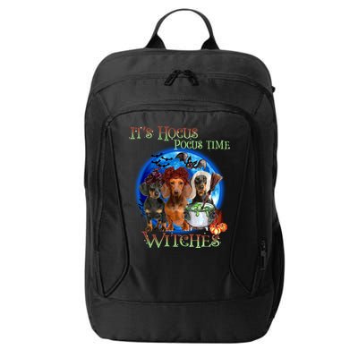 It's Hocus Pocus Time Witches Dachshund Halloween Design City Backpack