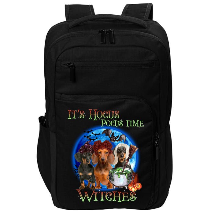 It's Hocus Pocus Time Witches Dachshund Halloween Design Impact Tech Backpack