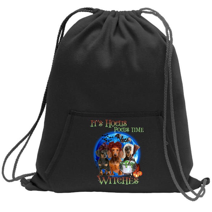 It's Hocus Pocus Time Witches Dachshund Halloween Design Sweatshirt Cinch Pack Bag