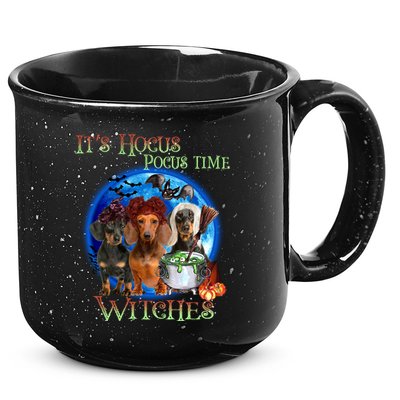 It's Hocus Pocus Time Witches Dachshund Halloween Design 15oz Campfire Ceramic Mug