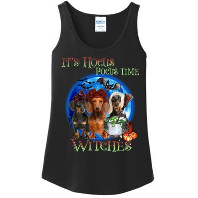 It's Hocus Pocus Time Witches Dachshund Halloween Design Ladies Essential Tank