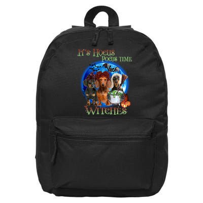 It's Hocus Pocus Time Witches Dachshund Halloween Design 16 in Basic Backpack