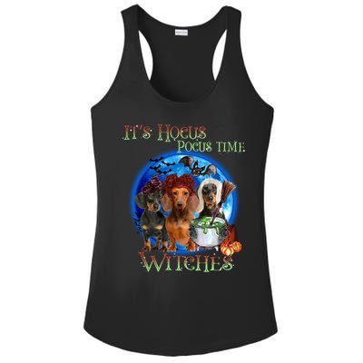 It's Hocus Pocus Time Witches Dachshund Halloween Design Ladies PosiCharge Competitor Racerback Tank