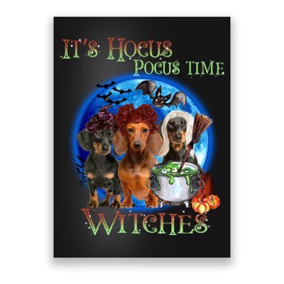 It's Hocus Pocus Time Witches Dachshund Halloween Design Poster