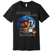 It's Hocus Pocus Time Witches Dachshund Halloween Design Premium T-Shirt