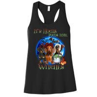 It's Hocus Pocus Time Witches Dachshund Halloween Design Women's Racerback Tank