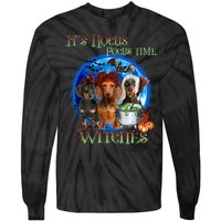 It's Hocus Pocus Time Witches Dachshund Halloween Design Tie-Dye Long Sleeve Shirt