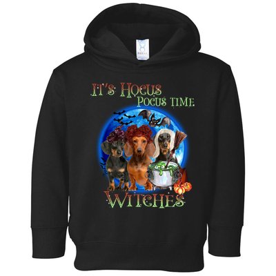 It's Hocus Pocus Time Witches Dachshund Halloween Design Toddler Hoodie