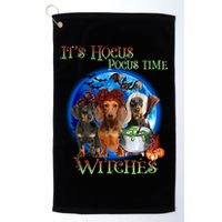 It's Hocus Pocus Time Witches Dachshund Halloween Design Golf Towel