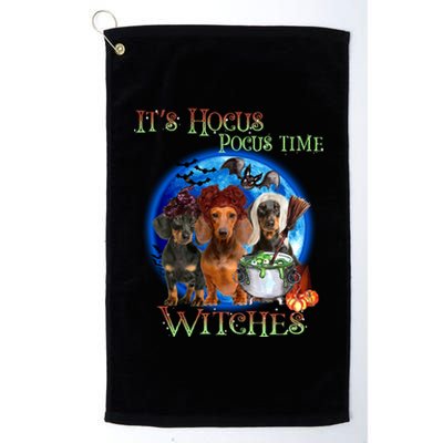 It's Hocus Pocus Time Witches Dachshund Halloween Design Platinum Collection Golf Towel