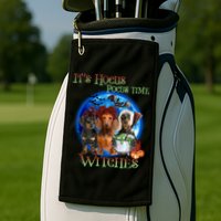 It's Hocus Pocus Time Witches Dachshund Halloween Design Golf Towel