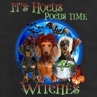 It's Hocus Pocus Time Witches Dachshund Halloween Design Golf Towel