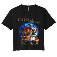 It's Hocus Pocus Time Witches Dachshund Halloween Design Women's Crop Top Tee