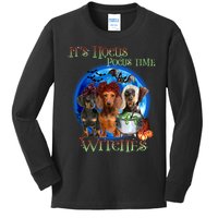 It's Hocus Pocus Time Witches Dachshund Halloween Design Kids Long Sleeve Shirt