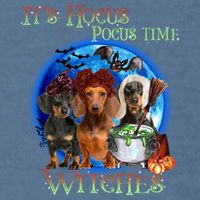 It's Hocus Pocus Time Witches Dachshund Halloween Design Garment-Dyed Sweatshirt