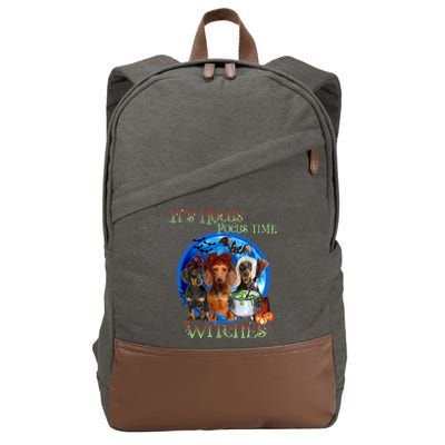 It's Hocus Pocus Time Witches Dachshund Halloween Design Cotton Canvas Backpack