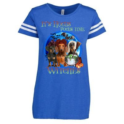 It's Hocus Pocus Time Witches Dachshund Halloween Design Enza Ladies Jersey Football T-Shirt