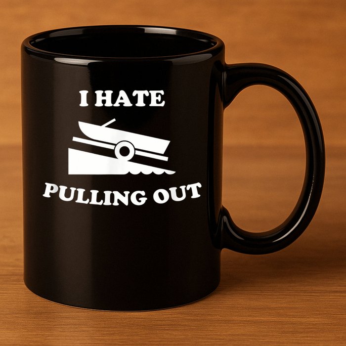 I Hate Pulling Out Fishing Boating Boat Launch Boat Ramp 11oz C Handle Ceramic Mug